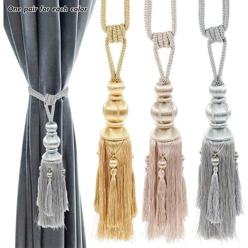 1 Pair Curtain Tie Backs With Tassel Curtain Tie Ropes Lantern Single Hanging Ball Straps Braided Buckle Ropes Window Treatments