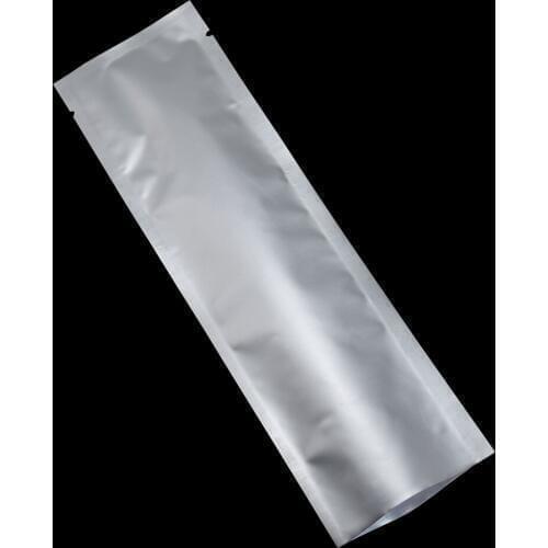 100pcs 6.5*22cm Pure Metal Foil Packing Bag Open Top Heat Sealable Aluminum Mylar Packing Bags for Coffee Bean Powder Wrapping