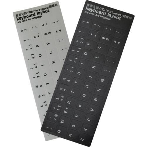 High Quality 100pcs/lot Portuguese keypad label sticker Eco-environment Plastic Portuguese keyboard stickers for Laptop/computer