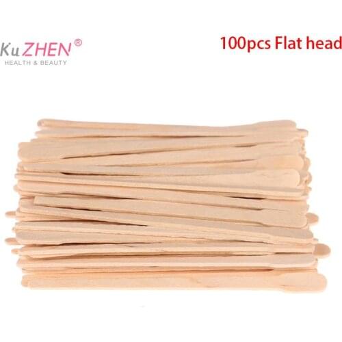 100Pcs Waxing Wax Wooden Disposable Bamboo Sticks Spatula Tongue Depressor Kit Beauty Tool Hair Removal Cream Depilatory