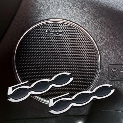 2 / 4PCS Car Audio 3D Stickers Auto Interior Accessories Fit For Fiat 500 500X Abarth Punto Ducato Stilo Panda Bravo Car Styling