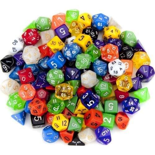 7Pcs/lot Dice Set Polyhedral Dnd Dice for RPG Board Games D4 D6 D8 D10 D% D12 D20 Dice Game Tower 10 Sided