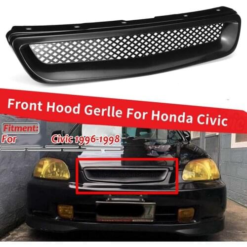 ABS Black Car Front Bumper Hood Grill Grille Cover Trim for Honda Civic EK CX DX EX HX LX Type R 1996 1997 1998