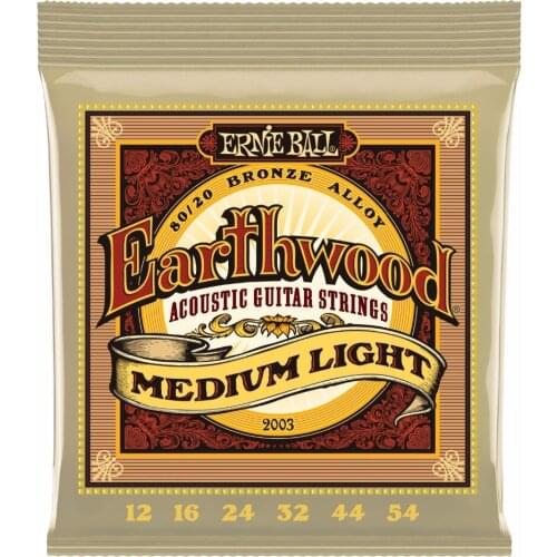 Ernie Ball 2003 Earthwood 80/20 Bronze Medium Light Acoustic Strings 012-054