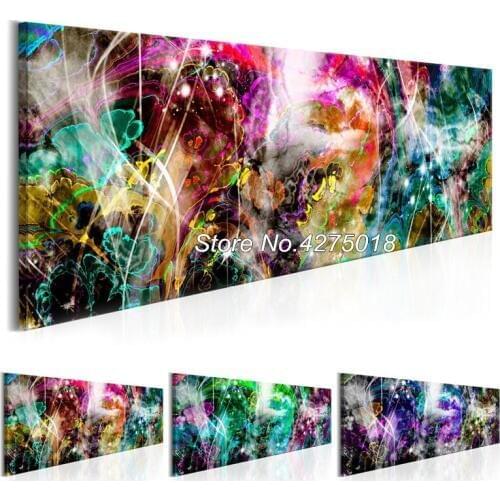 DIY Diamond Painting Cross Stitch Crafts Abstract Flower 5D Drill Mosaic Full Square Embroidery Fluorescent Colorful YG346