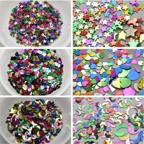 50 Gram Mixed Metallic Color Sequins Loose Tiny Nail Art Accessory Various Shape