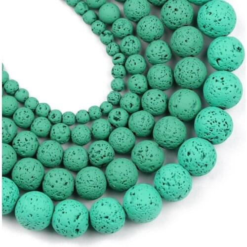 YHBZRET Natural Green Hematite Lava Stone Beads Round Spacer Loose beads for Jewelry making DIY bracelet Necklace 4/6/8/10/12MM