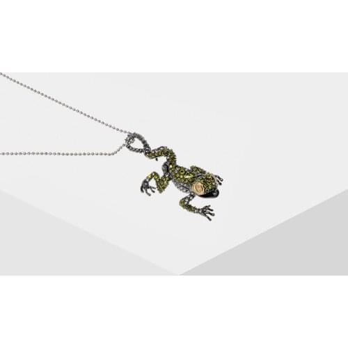 Amorita boutique trendy Green bullfrog necklace