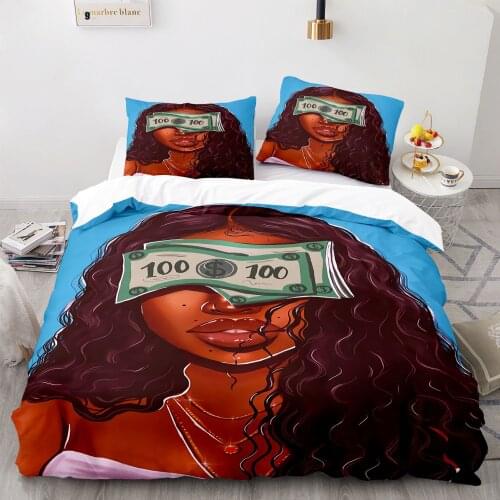 Black Girls Duvet Cover Digital Printing Quilt Cover 3pcs Bedding Set Queen King Size Comforter Cover Single Double Bedclothes