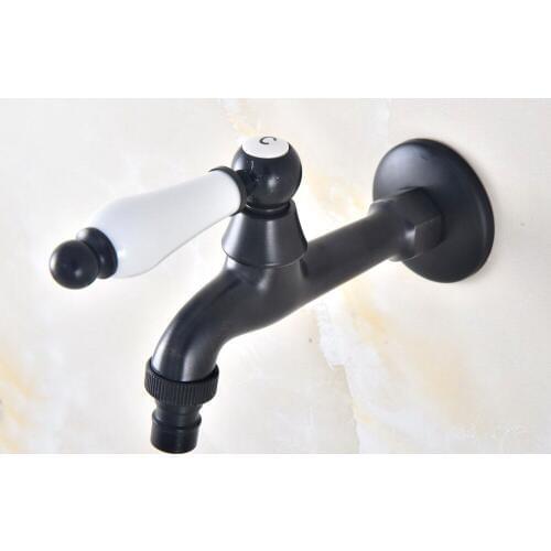 Black Oil Rubbed Brass Single Ceramic Handle Bathroom Washing Machine Faucet /Garden Water Tap / Laundry Sink Water Taps mav337