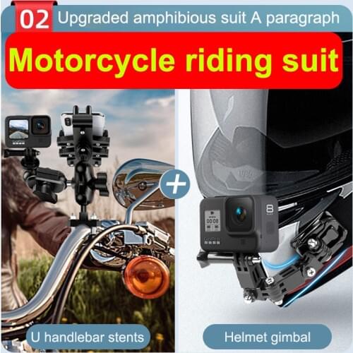 Motorcycle Bike Holder Handlebar Mirror Mount Bracket 1/4 Metal Stand For GoPro Hero9/8/7/6/5/4/3+ OSMO Action phone clip