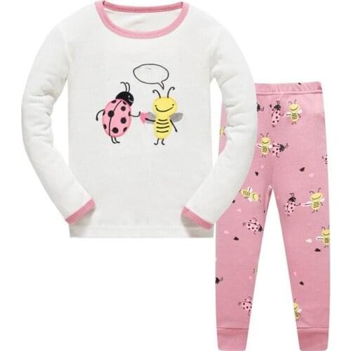 Childrens Pajamas Long sleeves Cotton Baby Pijamas Suit Autumn Girls Boys Sleepwear Christmas Pyjamas Kids Cartoon Clothing Set