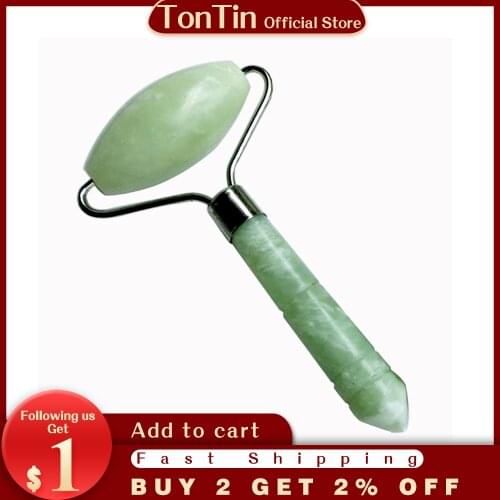 HOT! wholesale & retail Guasha massage tool 100% natural Jade middle single push roller facial beauty kit