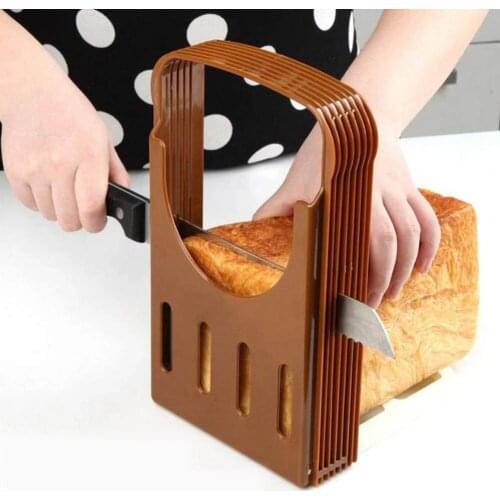 Bread Slicer Effective Easy to Use Plastic Food Grade Materials Anti-slid Base Plastic Bread Cutter Bread Slicer