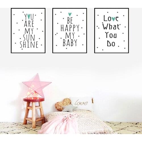Diamond Painting Be Happy My Baby Love And Back Quote Poster Kids Wall Picture Living Room Decortion Poster Home Decor