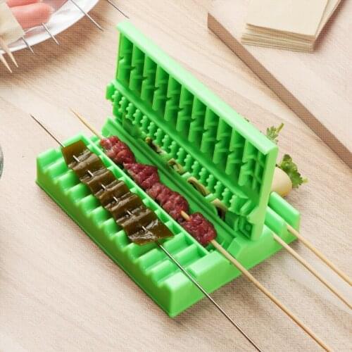 Kebab Grill Stringer Bbq Skewer Barbecue Rotisserie Beef Meat Vegetable String Maker Box Machine Kitchen Tool Accessorie Gadget