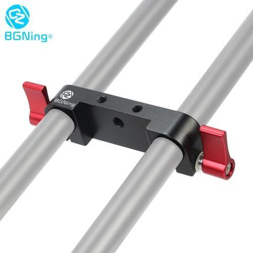 BGNing DSLR SLR Rig Rod Clamp Fixed Rail Block For 15mm Rod Baseplate Mount Adapter for 5D2 5D3 7D Camera Photography Accessory