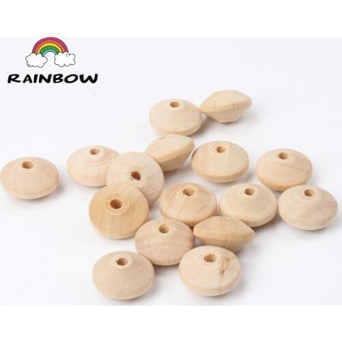 Natural Flat Round Wooden Material Wheel Beads Fit Jewelry Kids Handmake DIY 12x23mm 10pcs
