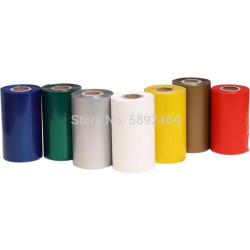 Color Barcode Printing Thermal Transfer Ribbons Wax 60 70 80 90 100 110mm 300m red blue green Yellow white Grey Golden Silvery
