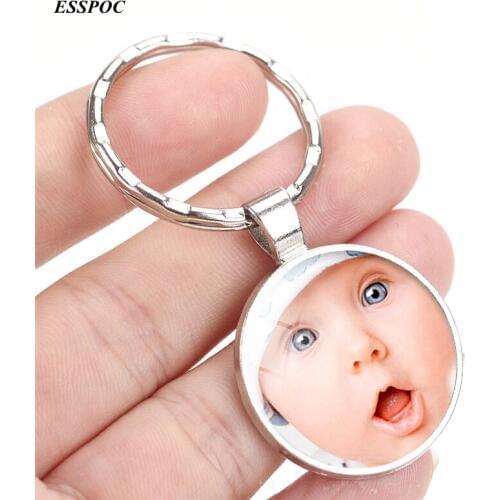 DIY Handmade Fashion Personalized Custom Keychain Rings Baby Lover Pet Photo Keyring Chain Ring Holder Birthday Commemorate Gift