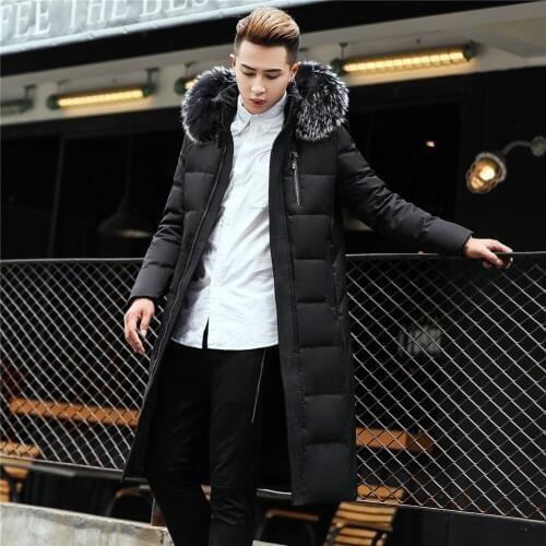 Down Jacket Men Korean Plus Size Winter Coat Men Long White Duck Down Puffer Jacket Men Warm Casaco 8898 YY1311