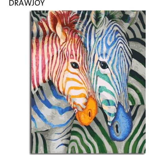DRAWJOY Framed Picture Painting & Calligraphy Of Colorful Animal DIY Painting By Numbers Coloring By Numbers