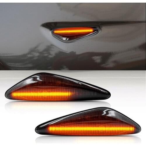 NEW Smoke Lens Amber LED Fender Side Marker Light Fit For Mazda MX-5 RX-8 Fiat 124 Spider Car Accessories