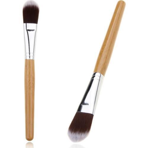 Wholesale Excellent 200pcs Makeup Cosmetic Brush Single Bamboo Handle Blusher Universal Powder Foundation Brush Free Shipping