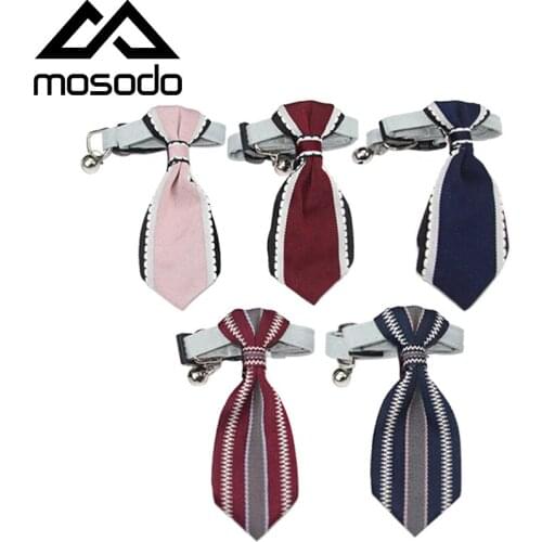 Mosodo Pet collar dog cat gentleman collar pet accessories Triangle scarf Korean version with Bell pet tie