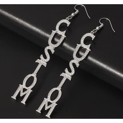 Personalized Custom Name Vertical Earrings Unique Shiny Jewelry Women Copper Name Letters Charm Earrings Anniversary Gifts