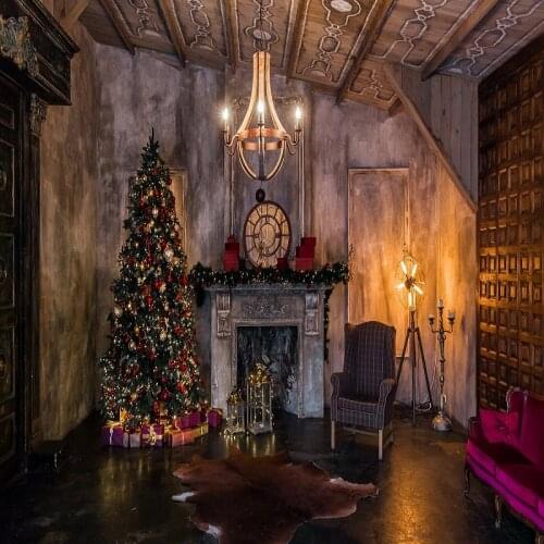 Nitree Photo Studio Photography Props Christmas Tree Sofa Backdrop Take Pictures Party Venue Decoration Vinyl Background Cloth