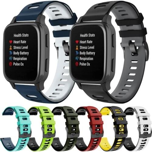 20mm Sports Silicone Band For Garmin Venu Sq Watch Strap Vivoactive 3/3M Vivomove HR Forerunner645 245 Watchband Bracelet Correa