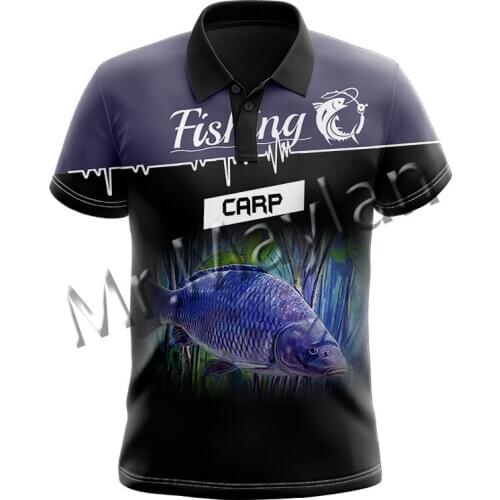 3D Print Fashion Animal Carp Fishing Colorful Men/Women Leisure Polo Shirt Hipster Streetwear T-shirts Beach Shorts Tops S-452