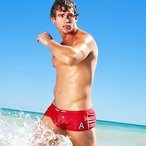 Sexy mens swimming trunks 2019 new A letter fashion beach surf swimming wading sports pants low waist mens swimming trunks