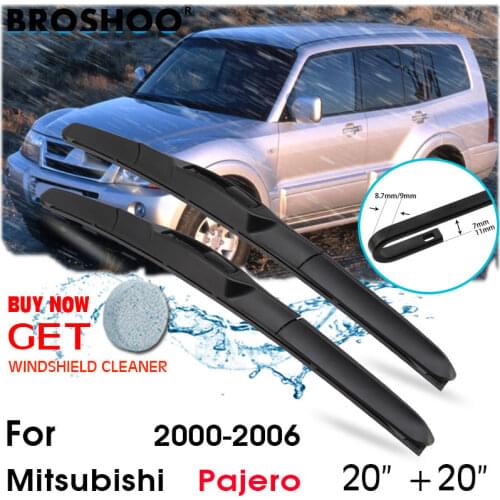 Car Wiper Blade Front Window Windscreen Windshield Wipers J hook Blades Accessories For Mitsubishi Pajero 20"+20" 2000-2006