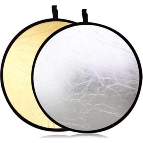 43" 110cm 2 in 1 Portable Collapsible Light Round Photography Reflector for Studio Multi Photo Disc