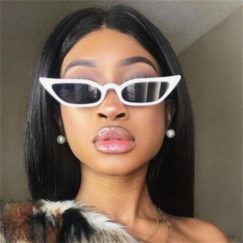 Vintage White Cat Eye Sunglasses Women Sexy Retro Small Rectangle Sun Glasses Female Brand Designer Colorful Eyewear Retro Point