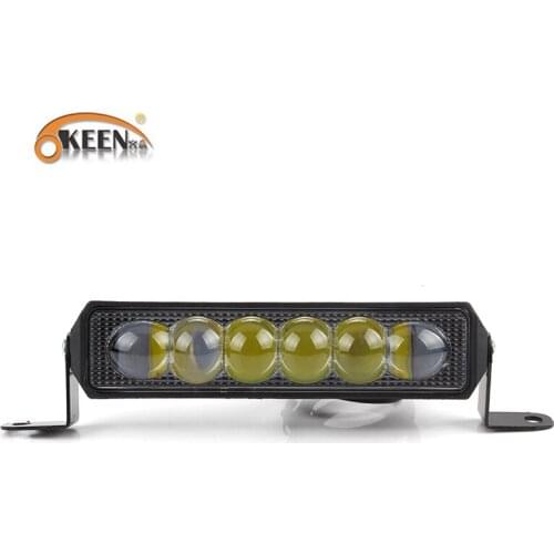 OKEEN 2pcs White Amber Motorcycles Led Headlight 12W Work Light Bar Lamp Flood Spot 6000K White Car Motorcycle ATV LED Bar Light