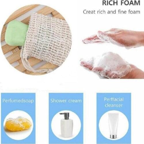 Bath Soap Bags Handmade Mesh Soap Holder Natural Exfoliating Soap Bag Bag And Linen Foamed Cotton Bathed Soap Liquid And K6R7