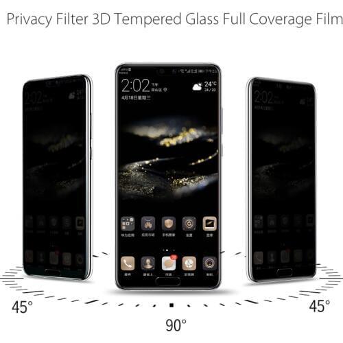 Privacy Filter 3D Tempered Glass Full Coverage Film AntiSpy Protection Shield Screen Protector for huawei P20/huawei P20 PRO