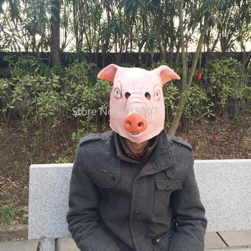 1pc Caveira Cosplay Costume Latex Festival Supplies 1Pcs Pink Pig Head Scary Masks Novelty Halloween Mask New