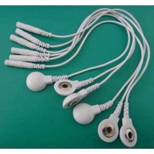 10pairs White Electrode Lead Wires For Digital TENS Therapy Machine Massager Snap 3.5mm Plug 2.0mm Adapter Cable Wholesale Price