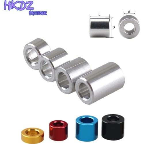10pcs/lot Aluminum Flat Washer M2 M2.5 Bushing Gasket Spacer Sleeve Round Hollow Non-Thread Standoffs For Rc Model