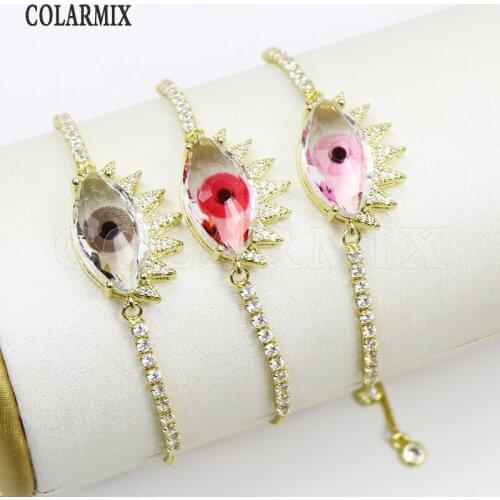 8 Pcs Eyes charm Bracelet mix colors Eyes Bracelet accessories for women Fahsion jewelry Bracelet 51687