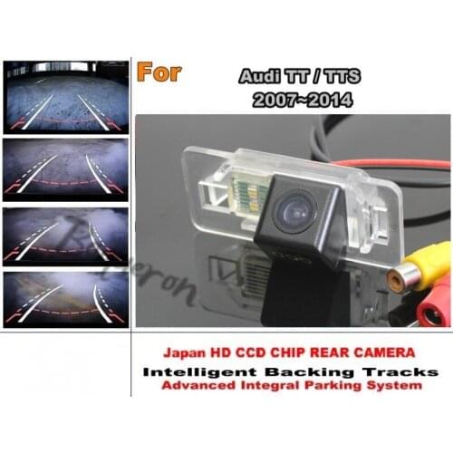 Car Intelligent Parking Tracks Camera / For Audi TT / TTS 2007 ~ 2014 HD CCD Back up Reverse Camera / Rear View Camera