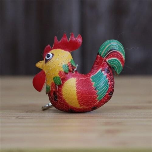 Cowhide Creative Chick Backpack Pendant Zodiac Cowhide Car Keychain Bag Hanging Chick Animal Accessories Childrens Gifts