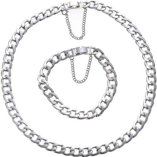 Raza European And American Style Personality Chain Cavicle Chain Ins Temperament Simple Metal Chain Necklace Cold Wind Bracelet