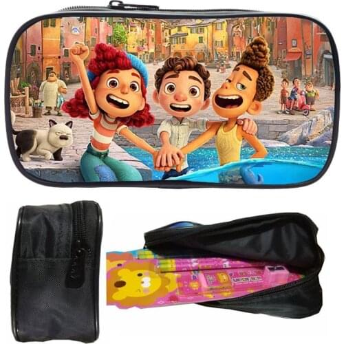 Disney LUCA pencil case cartoon anime action figure student stationery storage bag cartoon printing pencil case birthday gifts