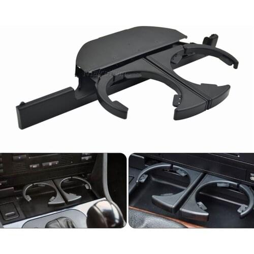 Black Console Retractable Drink Cup Holder Front Left Drinks Holder For BMW E39 525 528 530 540 M5 1995-2006
