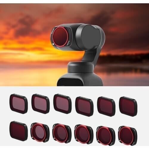 For DJI Osmo Pocket 2 Handheld Gimbal Camera Lens Filters Set UV CPL ND8/16/32 NDPL for Osmo Pocket 2 Adjustable Filter